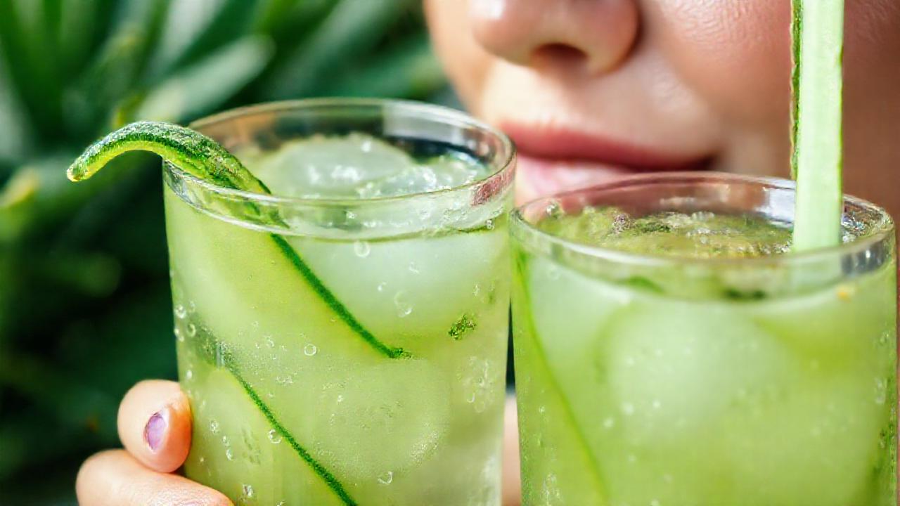 Refrescantes bebidas de pepino, belleza natural