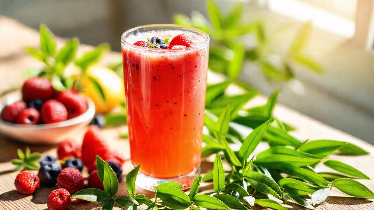 Un batido saludable con colores pastel