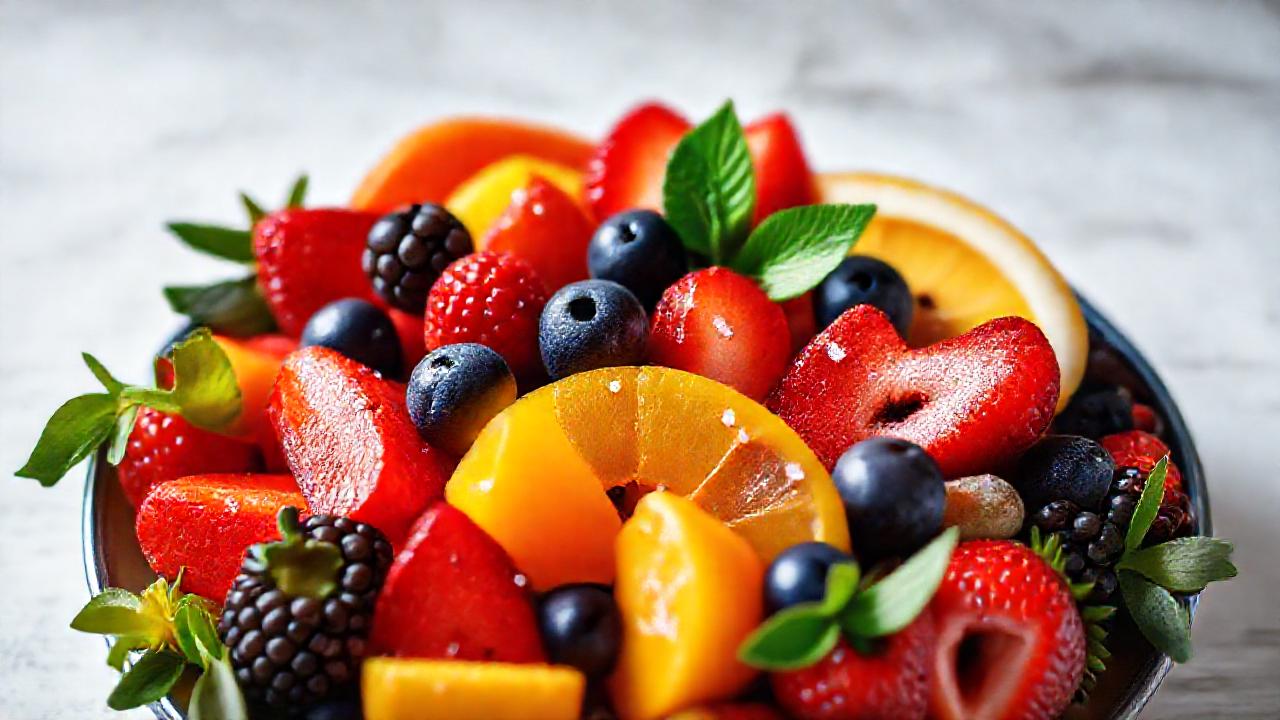 Una fruta fresca y colorida saludable