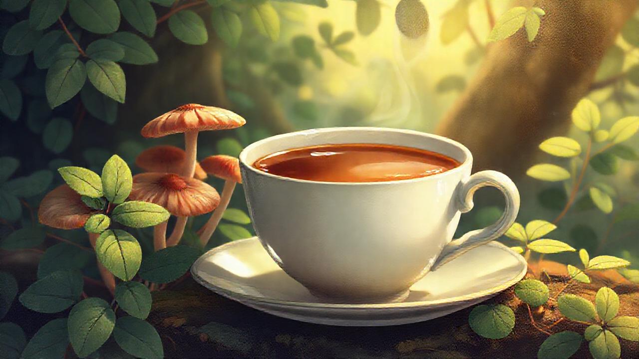 Taza de té serena, naturaleza calmante