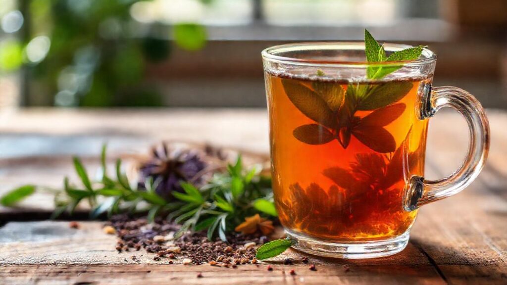 Té herbal cálido: belleza natural y calma