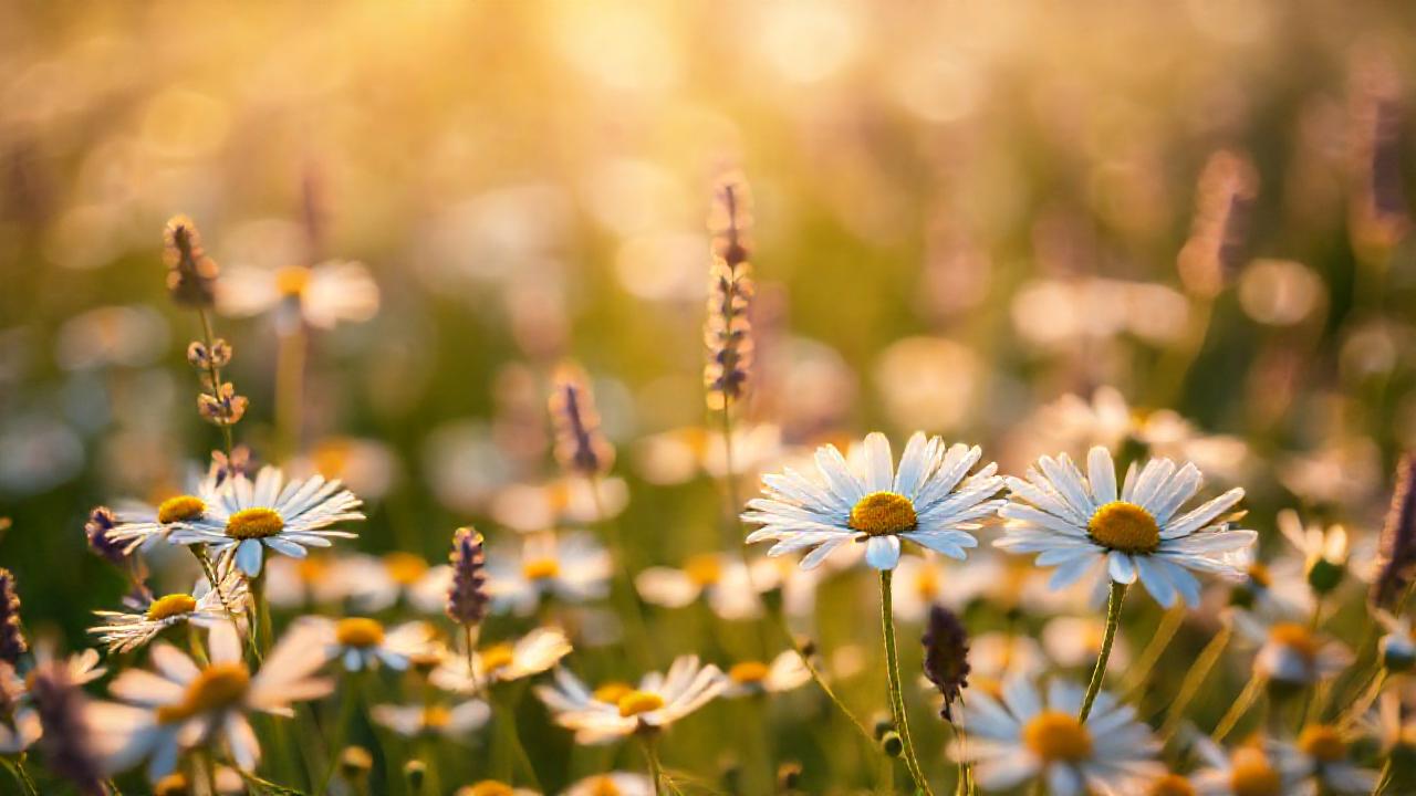 Camomila dorada y serena en detalle