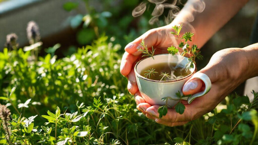 Jardín herbal elegante y relajante