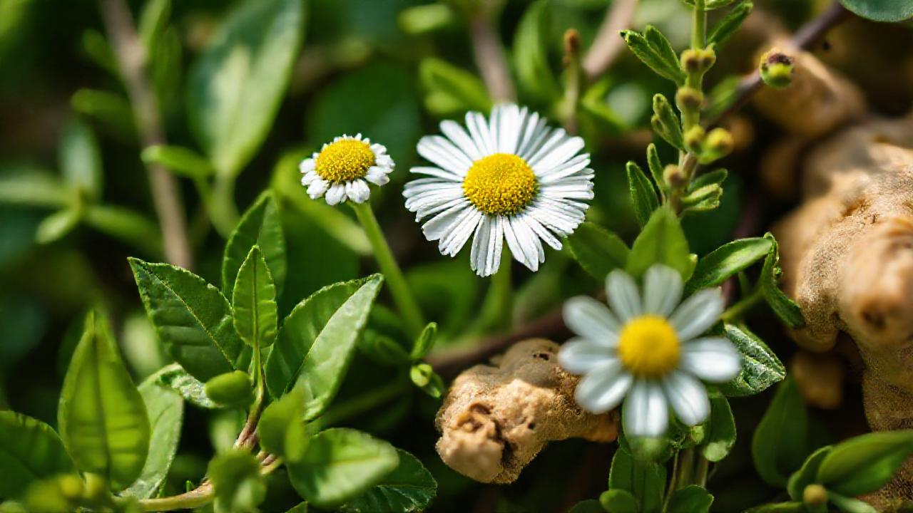 Plantas medicinales vibrantes en luz natural