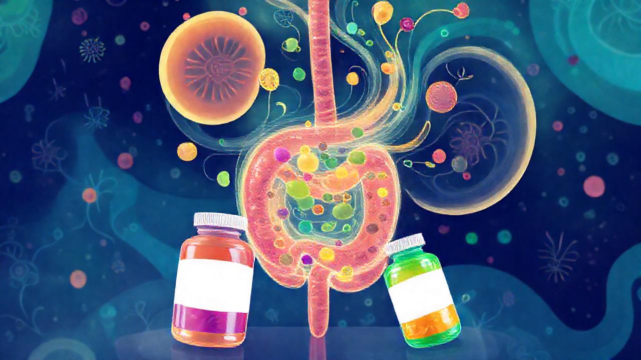 Probióticos vibrantes fomentan un intestino sano