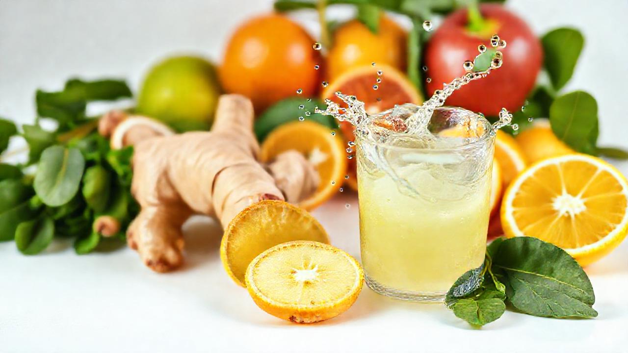 Jugo saludable, vitalidad y estilo minimalista