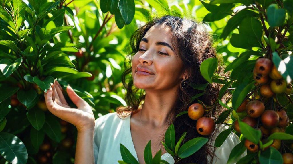 Una mujer encuentra bienestar natural y calmado