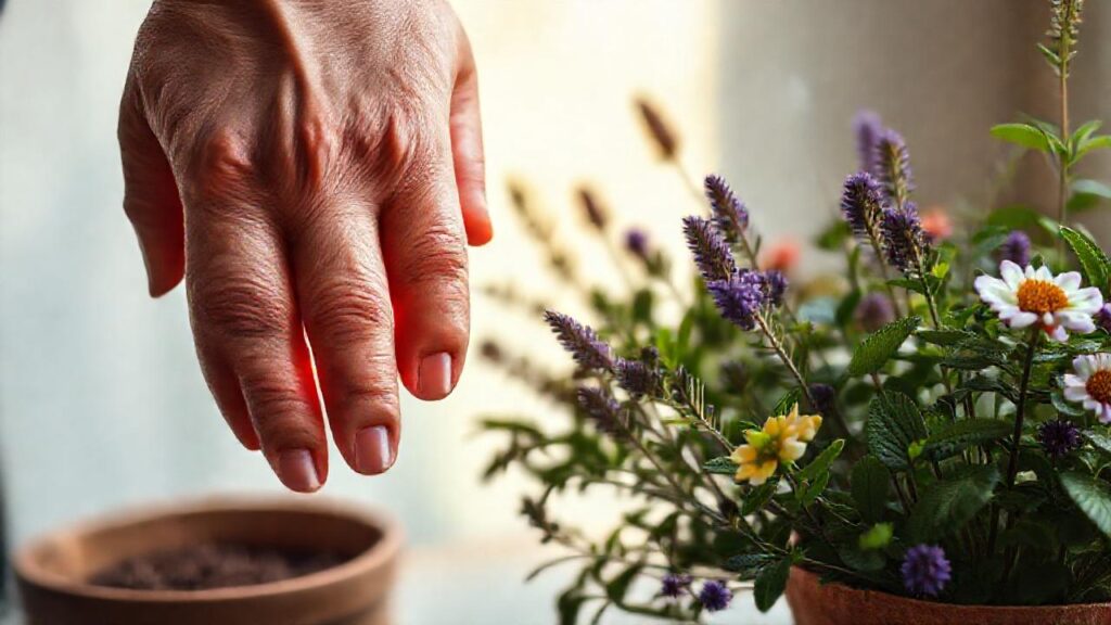 Manos sanadoras en ambiente natural
