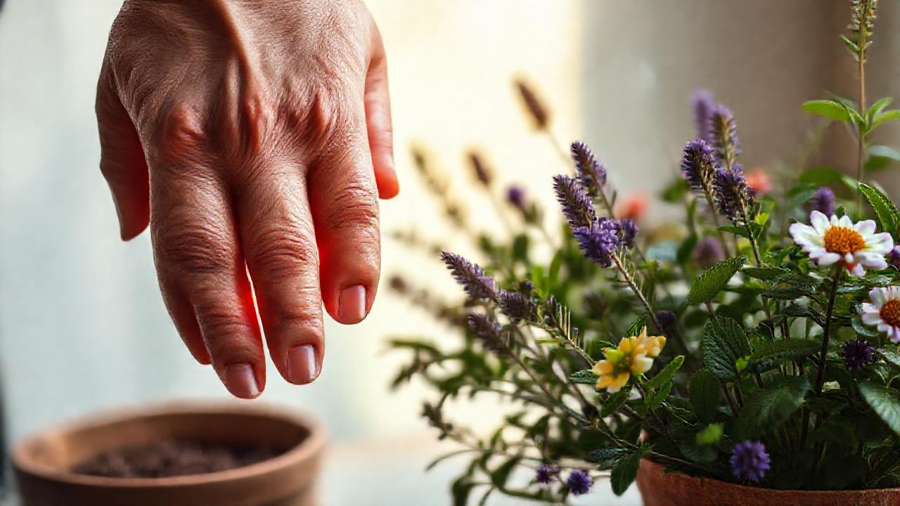 Manos sanadoras en ambiente natural