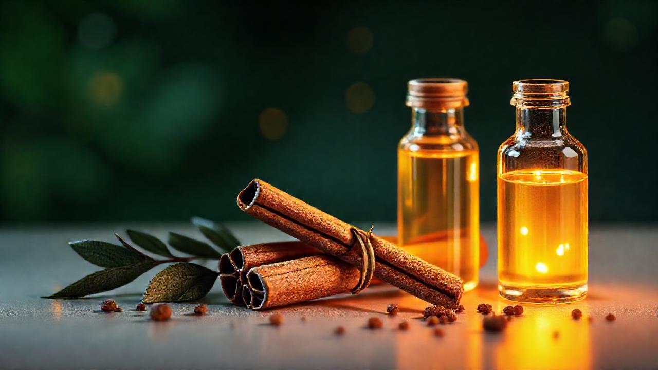 Aceites de canela y hierbas elegantes
