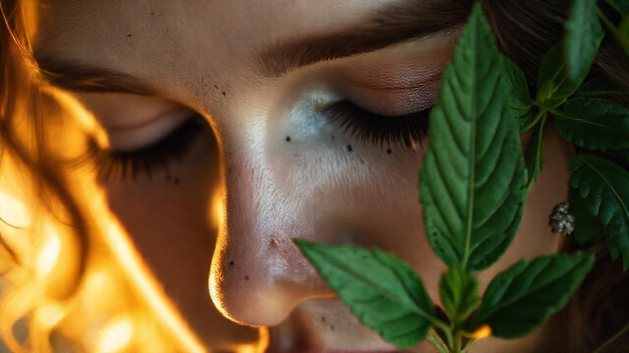 Mezcla herbal relajante, luz cálida y calma