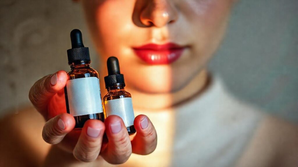 Manos sostienen botellas