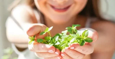 Menta fresca evoca salud y calma