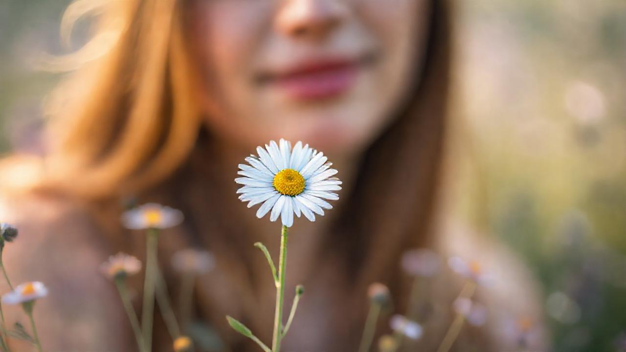 La flor de manzanilla evoca paz serena