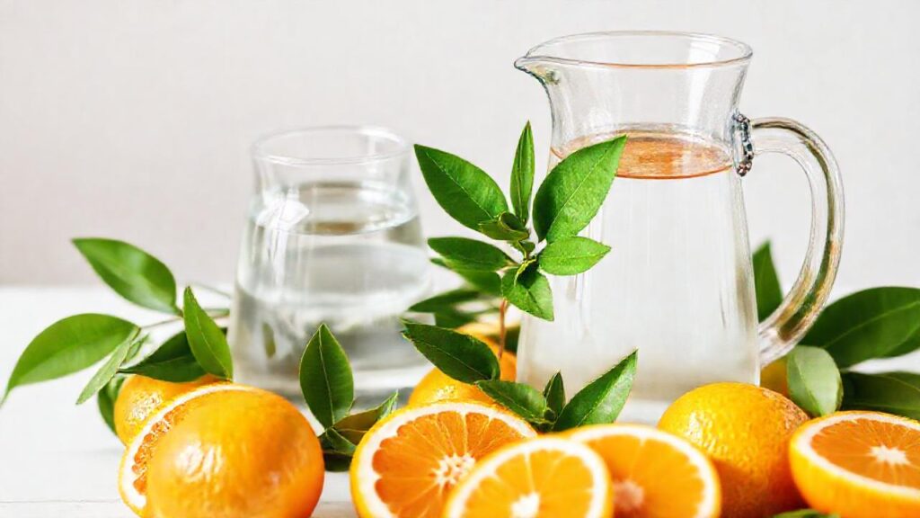 Frutas cítricas vibrantes evocan bienestar en casa