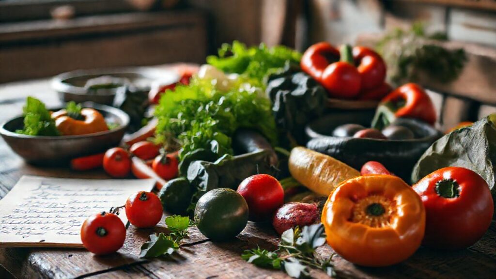 Una mesa rústica ofrece comida y calidez