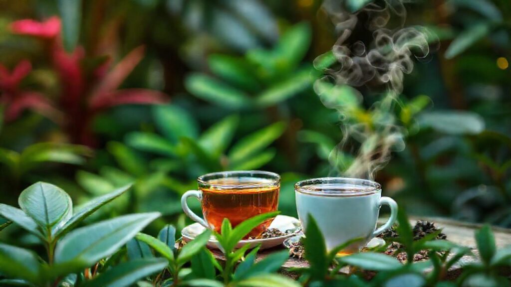 Jardín tropical sereno y cálido