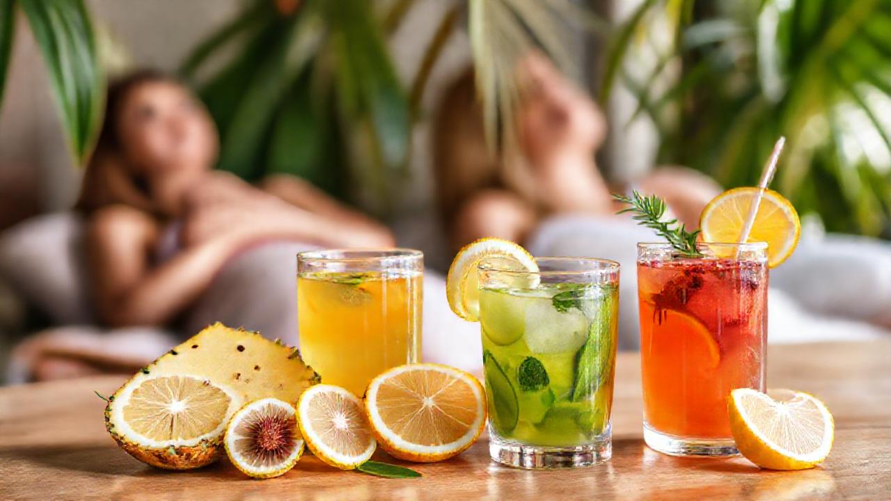 Frutas tropicales y relajación serena