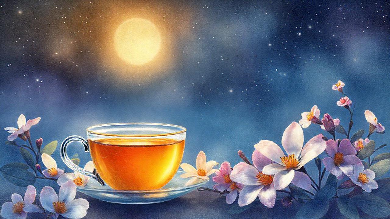 Té relajante, flores de pasiflora, ensueño pictórico