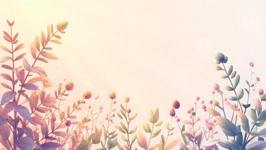 Ilustración botánica radiante y serena