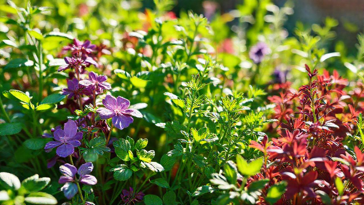 Jardín herbal vibrante