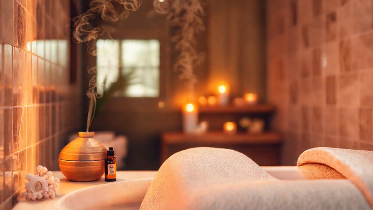 Un baño sereno y relajante