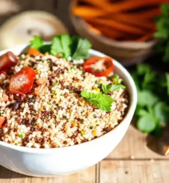 Un tazón de quinoa saludable y nutritivo