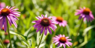 Echinacea violeta: ilustración botánica vibrante