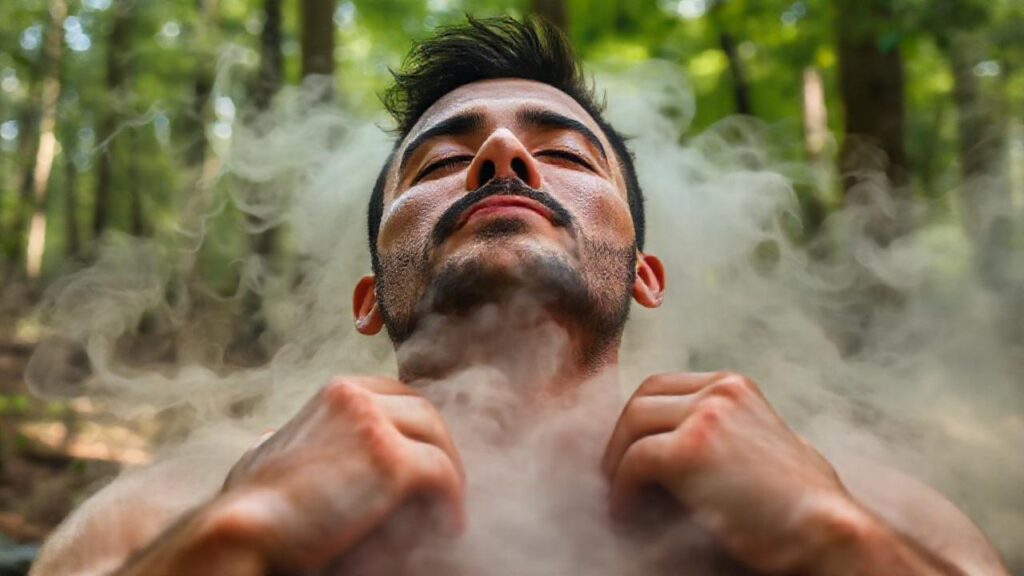 Un hombre relajado disfruta de la calma