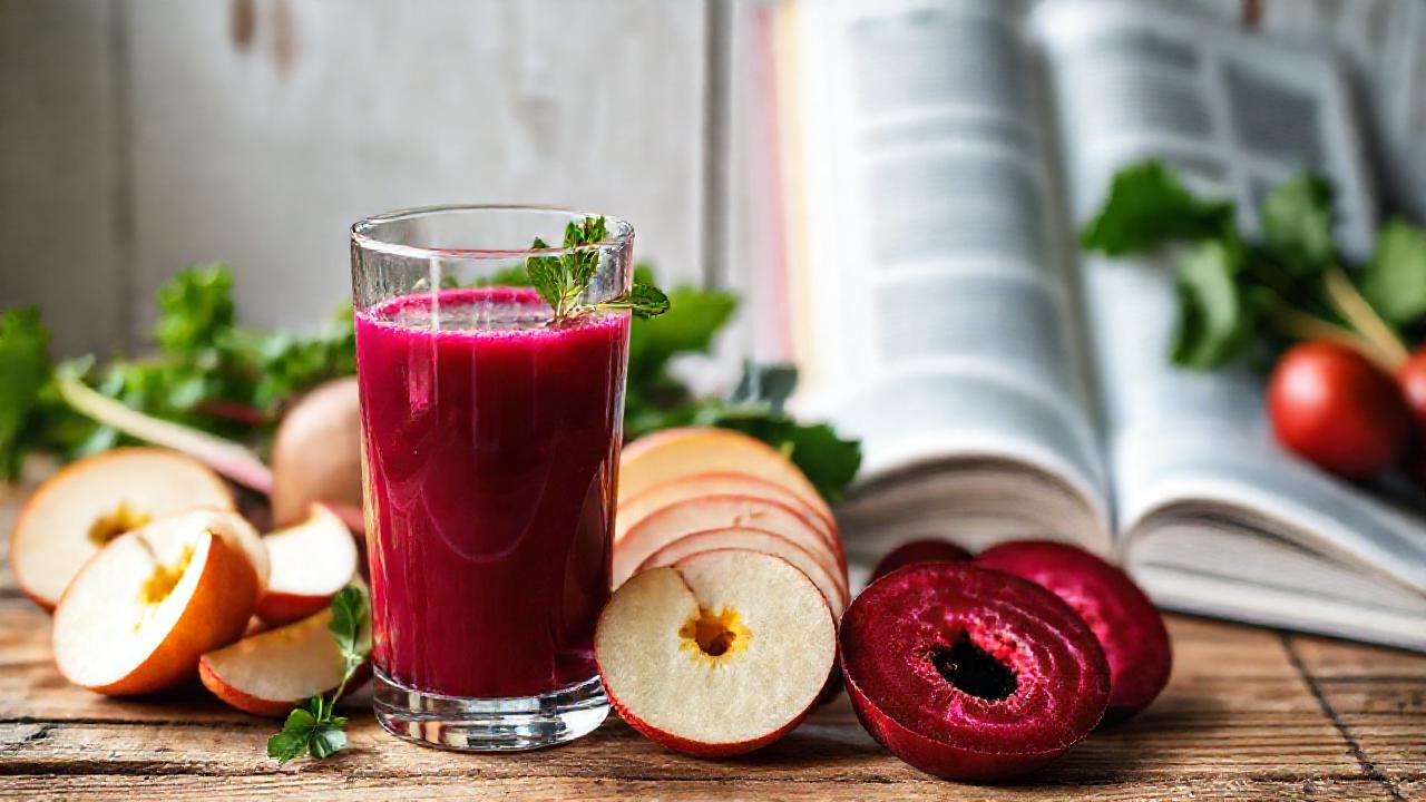 Zumo de remolacha saludable, ingredientes frescos