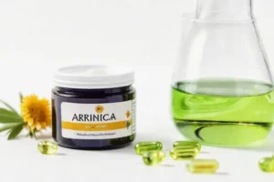 Ungüento de arnica en laboratorio científico