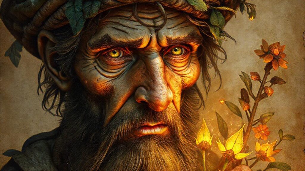 Un herbalista antiguo ilustra plantas mágicas