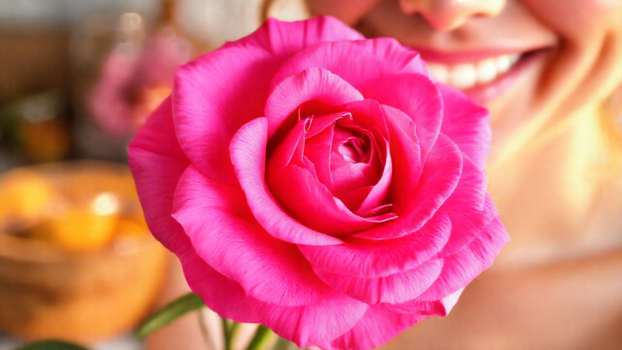 Rosado, saludable y reconfortante bienestar visual