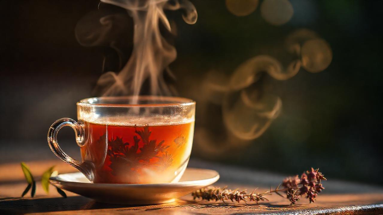 Taza de té herbal, serenidad y calma