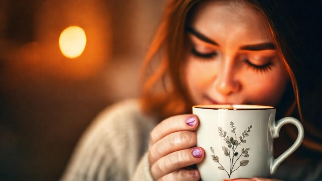 Té relajante y atmósfera serena