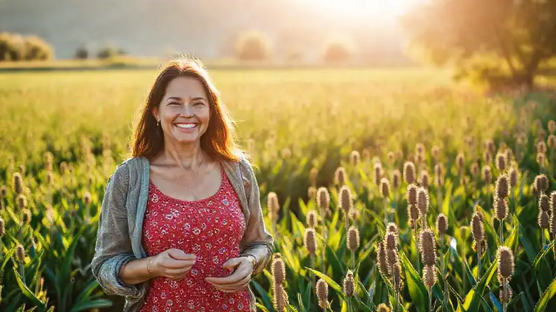 Un campo soleado inspira bienestar y salud