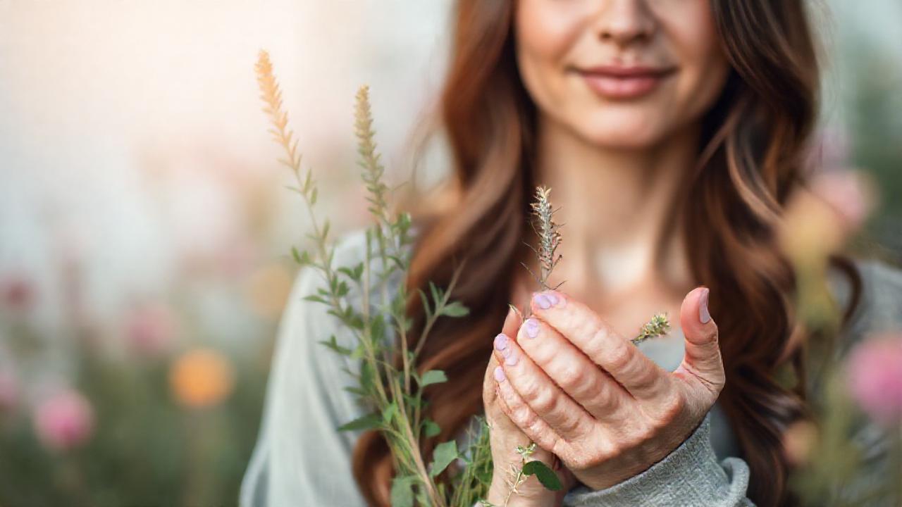 Mujer serena, naturaleza y calma