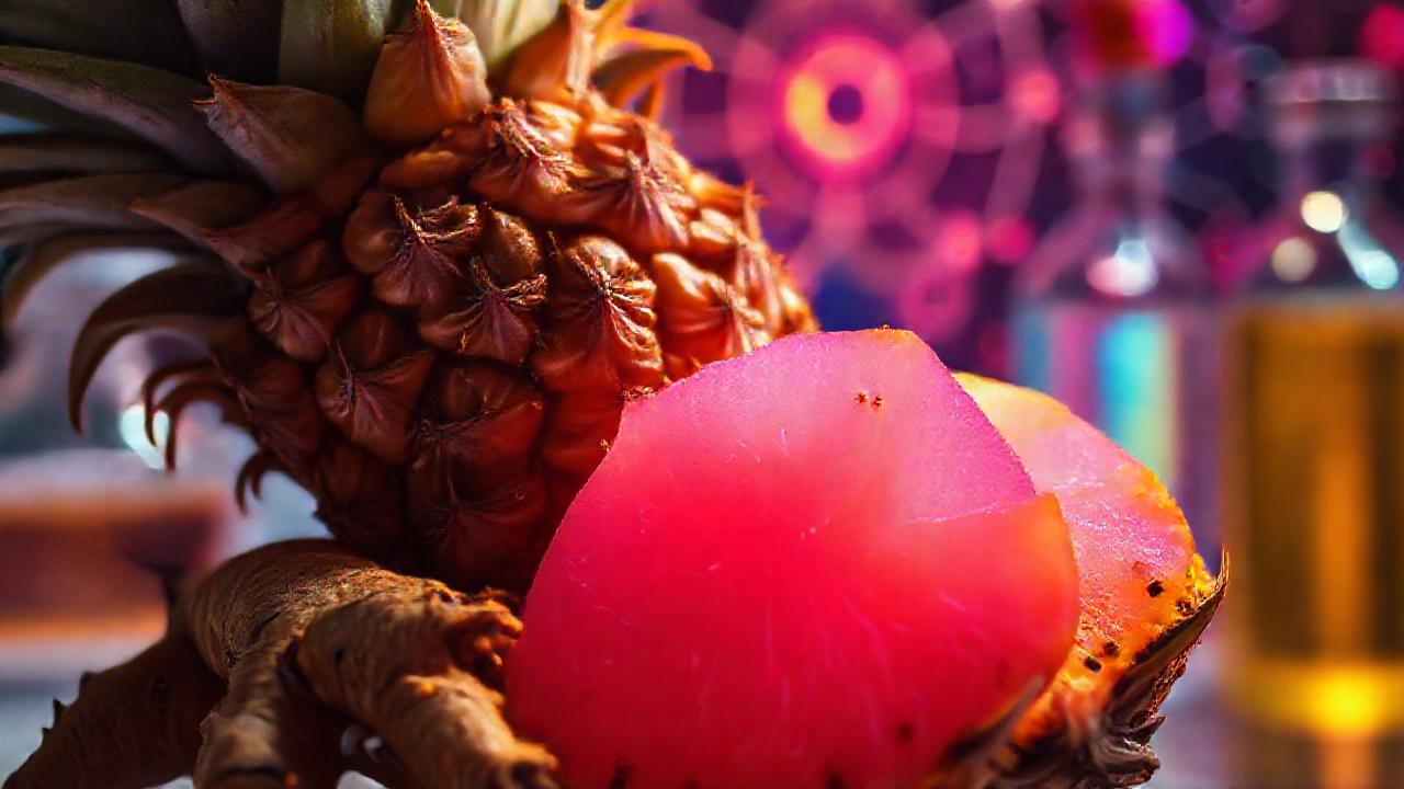 Frutas exóticas irradian energía abstracta