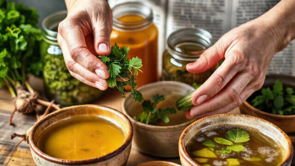 Manos preparan ingredientes saludables y nutritivos