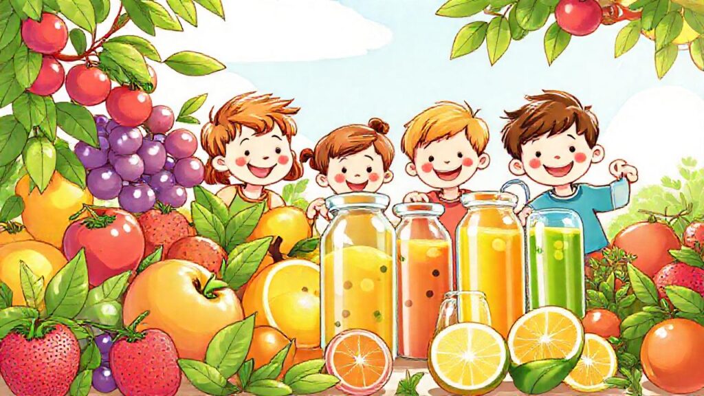 Frutas y verduras felices