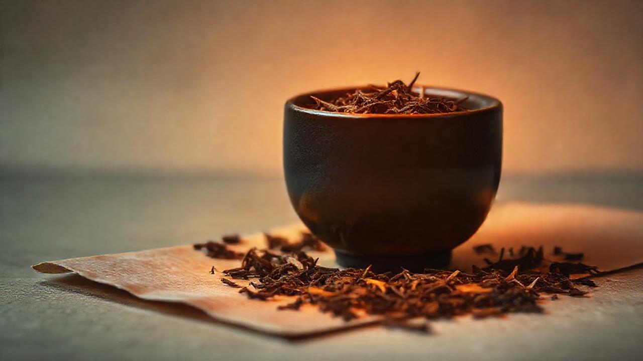 Té antiguo, luz cálida, serenidad pura