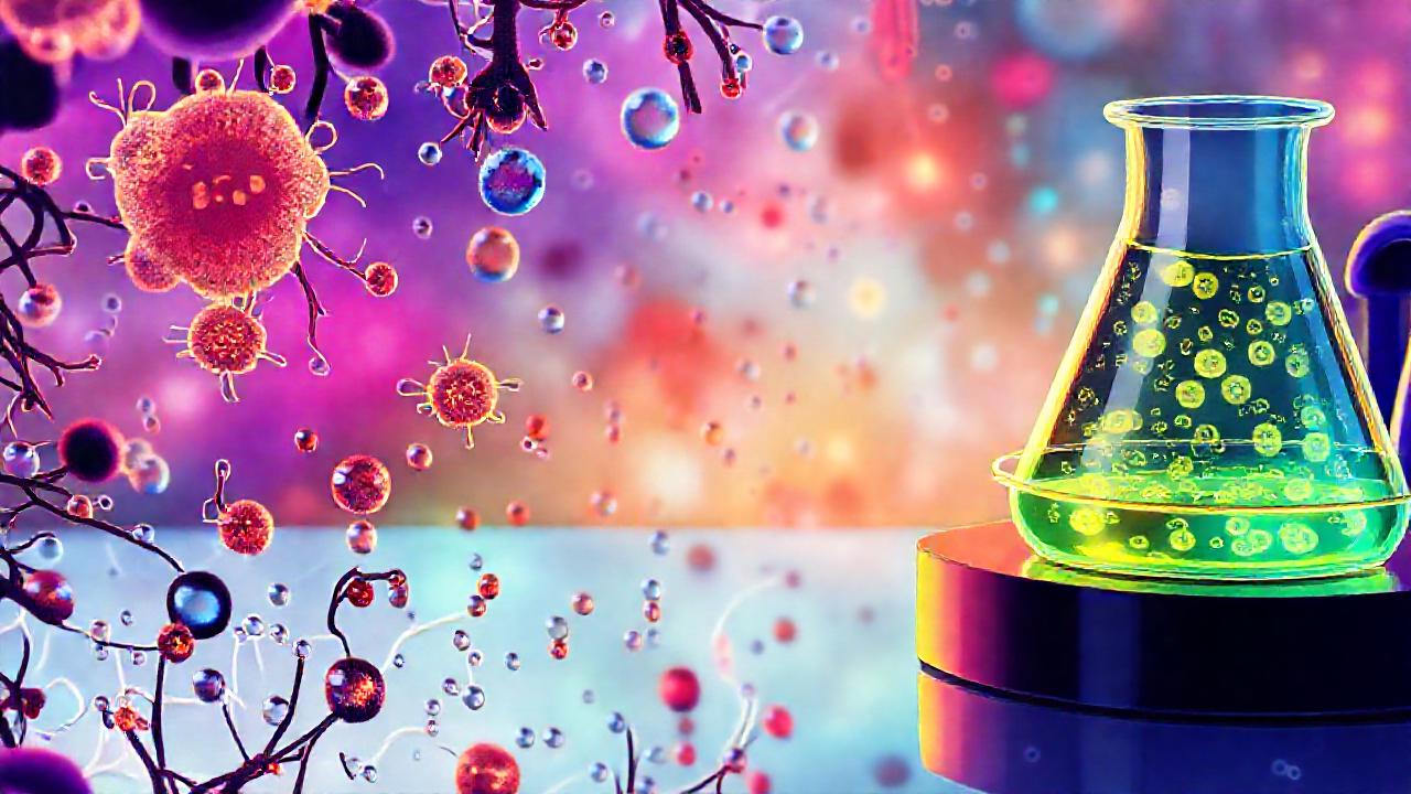 Colonia bacteriana brillante en laboratorio