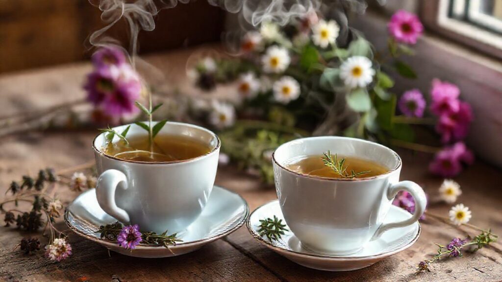 Tazas de té crean calma natural