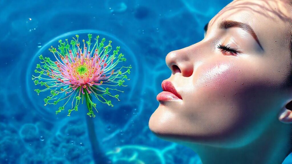 Espirulina sana: agua clara