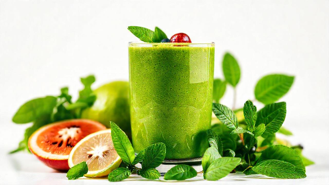 Batido verde fresco, bienestar radiante