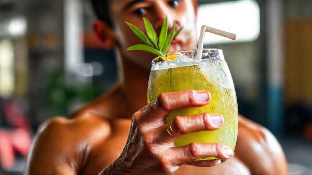 Un deportista hidrata con coco fresco