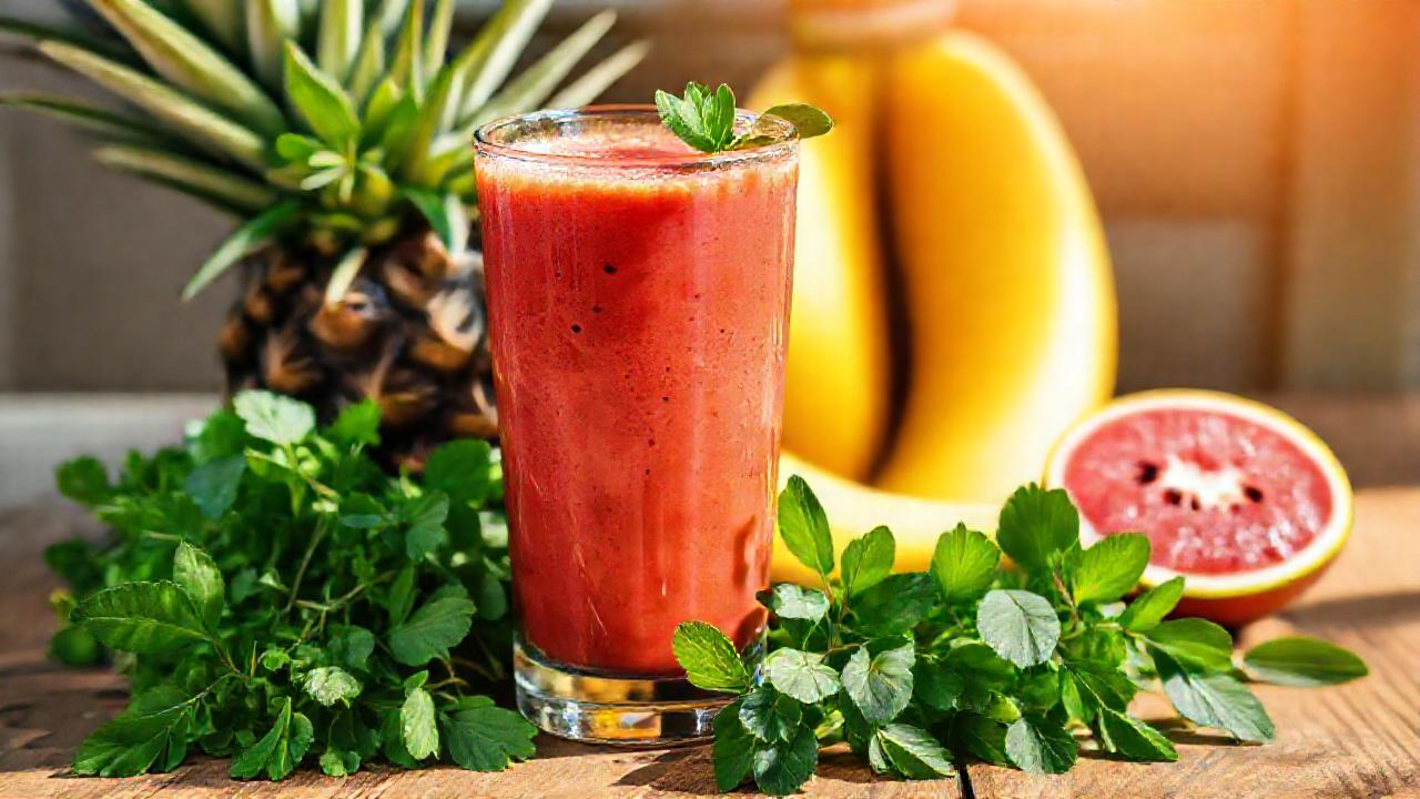 Un batido saludable y refrescante brilla