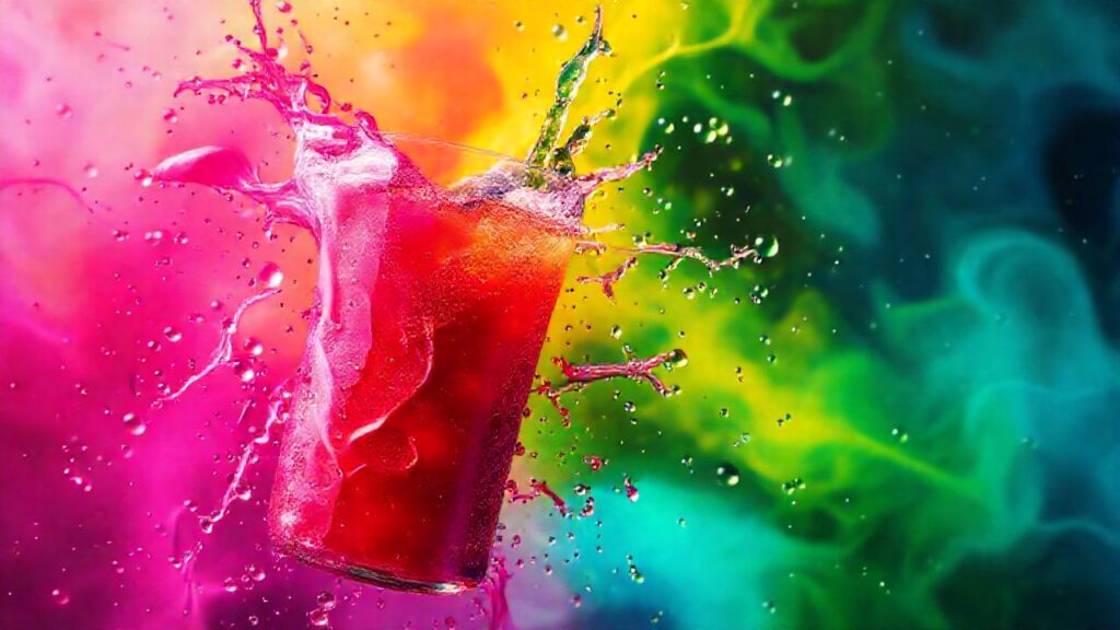 Bebida energética: vitalidad y movimiento abstracto