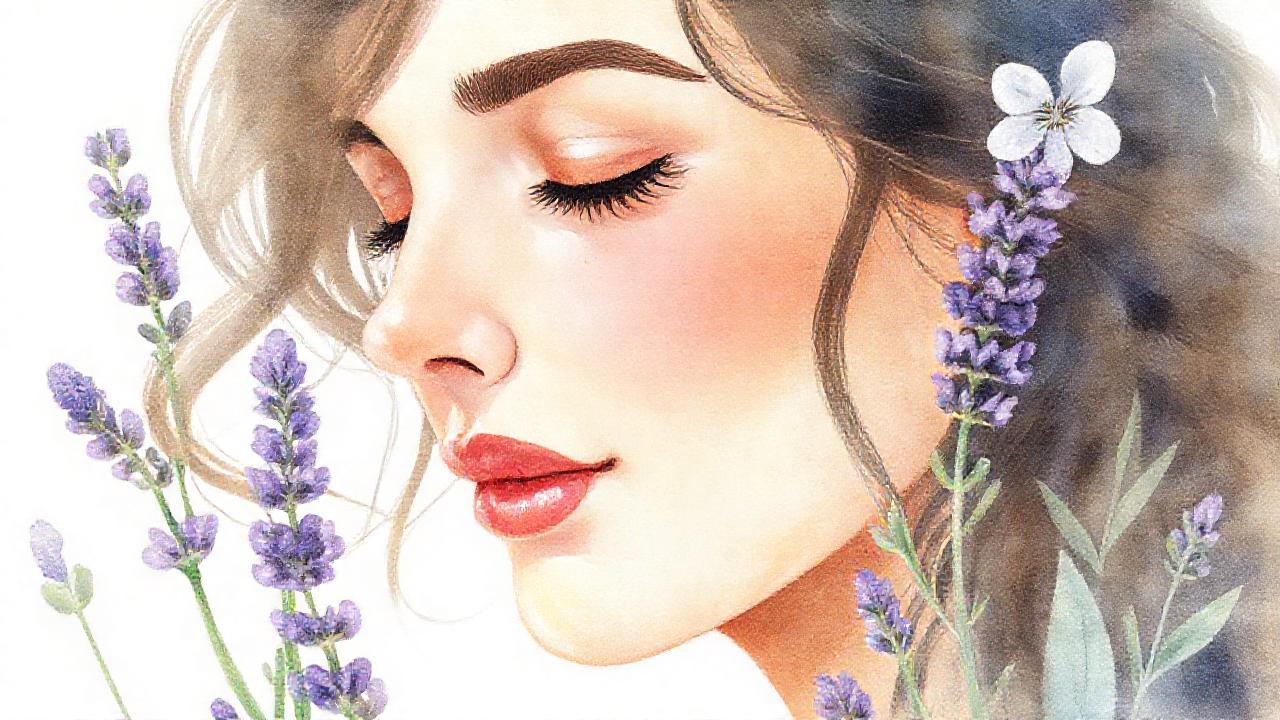 Retrato sereno de curación botánica